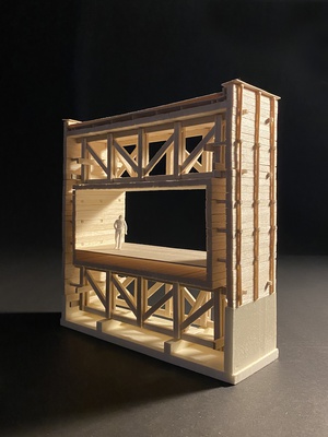 K Gates. Wooden structure study